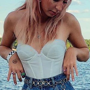 90s Vintage Adonna White Strapless Corset